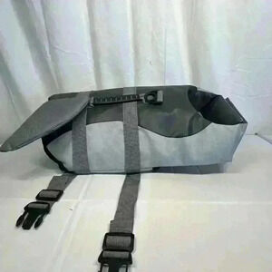 Doglay Shark Dog Life Jacket Ripstop Vest Adjustable Pet Preserver Grey Medium
